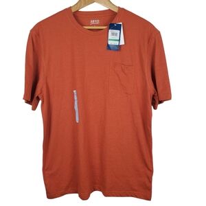 Izod Saltwater Orange Short Sleeve Tee Relaxed Fit. NWT. Men's LG. A0007